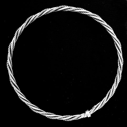 925 Sterling Silver Oxidized Twisted Bangle – Stylish Women’s Bracelet DGB1008