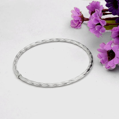 Women’s 925 Sterling Silver Twist Bangle – Elegant Stackable Bracelet DGB1010