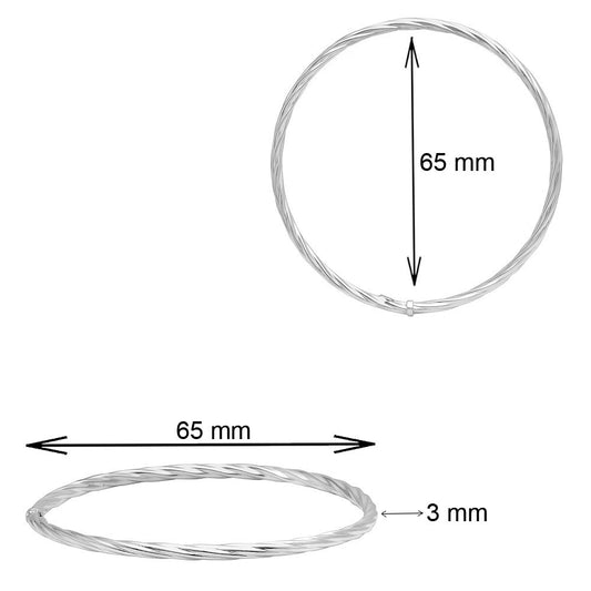 Women’s 925 Sterling Silver Twist Bangle – Elegant Stackable Bracelet DGB1010