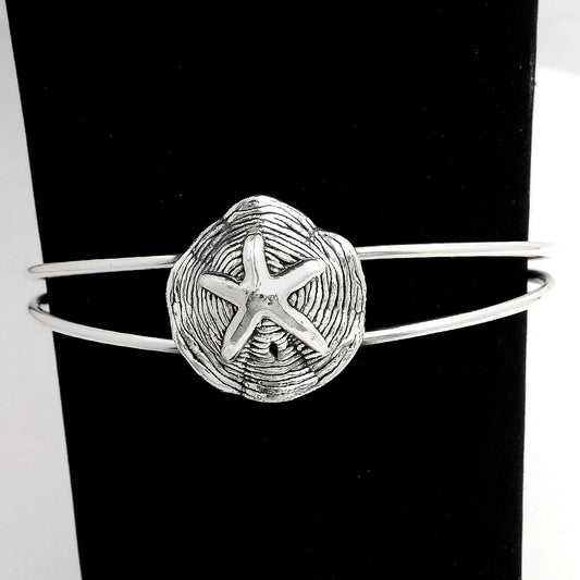 925 Sterling Silver Starfish Bangle Bracelet for Women – Beach Jewelry DGB1011