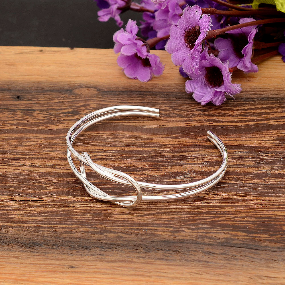 925 Sterling Silver Multi-Wire Open Cuff Bangle Modern Women’s Bracelet DGB1012