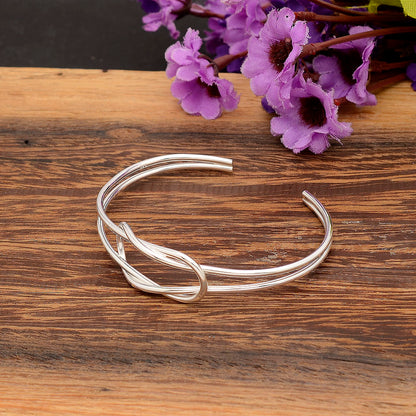 925 Sterling Silver Multi-Wire Open Cuff Bangle Modern Women’s Bracelet DGB1012