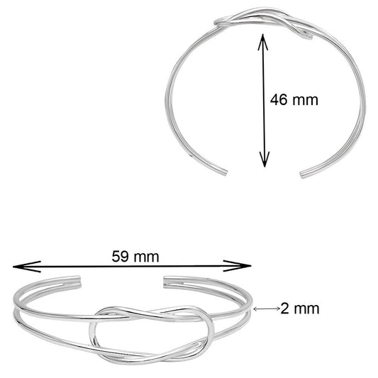 925 Sterling Silver Multi-Wire Open Cuff Bangle Modern Women’s Bracelet DGB1012