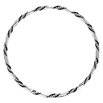 Women’s 925 Silver Twisted Rope Cuff Bangle – Elegant Minimalist Jewelry DGB1014