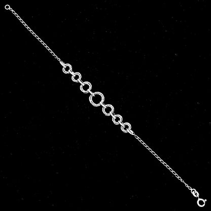 Silver 925 Textured Link Bracelet – Elegant Everyday Chain Jewelry DGB1028