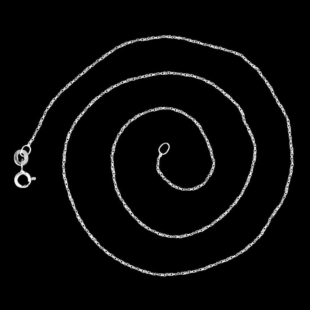 18" 925 Sterling Silver Box Chain Necklace for Men & Women Durable Shiny DGC1015 C-1001