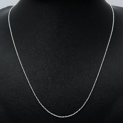 18" 925 Sterling Silver Box Chain Necklace for Men & Women Durable Shiny DGC1015 C-1001