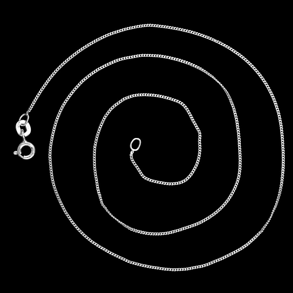 18" Sterling Silver Curb Chain Necklace for Men & Women –Classic & Shiny DGC1017 C-1001