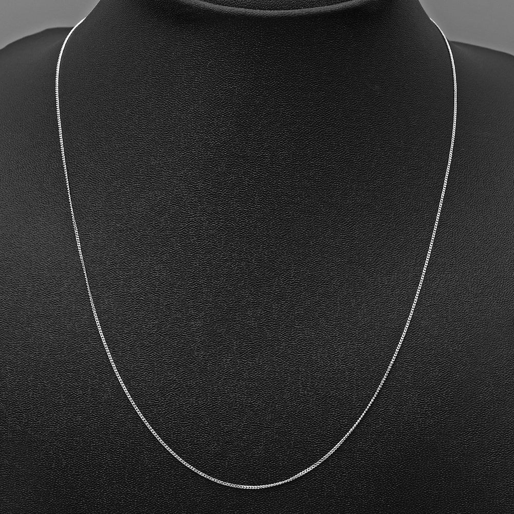 18" Sterling Silver Curb Chain Necklace for Men & Women –Classic & Shiny DGC1017 C-1001