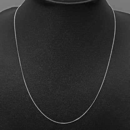 18" Sterling Silver Curb Chain Necklace for Men & Women –Classic & Shiny DGC1017 C-1001