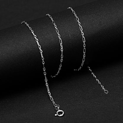 18" Unisex 925 Sterling Silver Figaro Chain – Sleek, High Shine Design DGC1018 C-1001