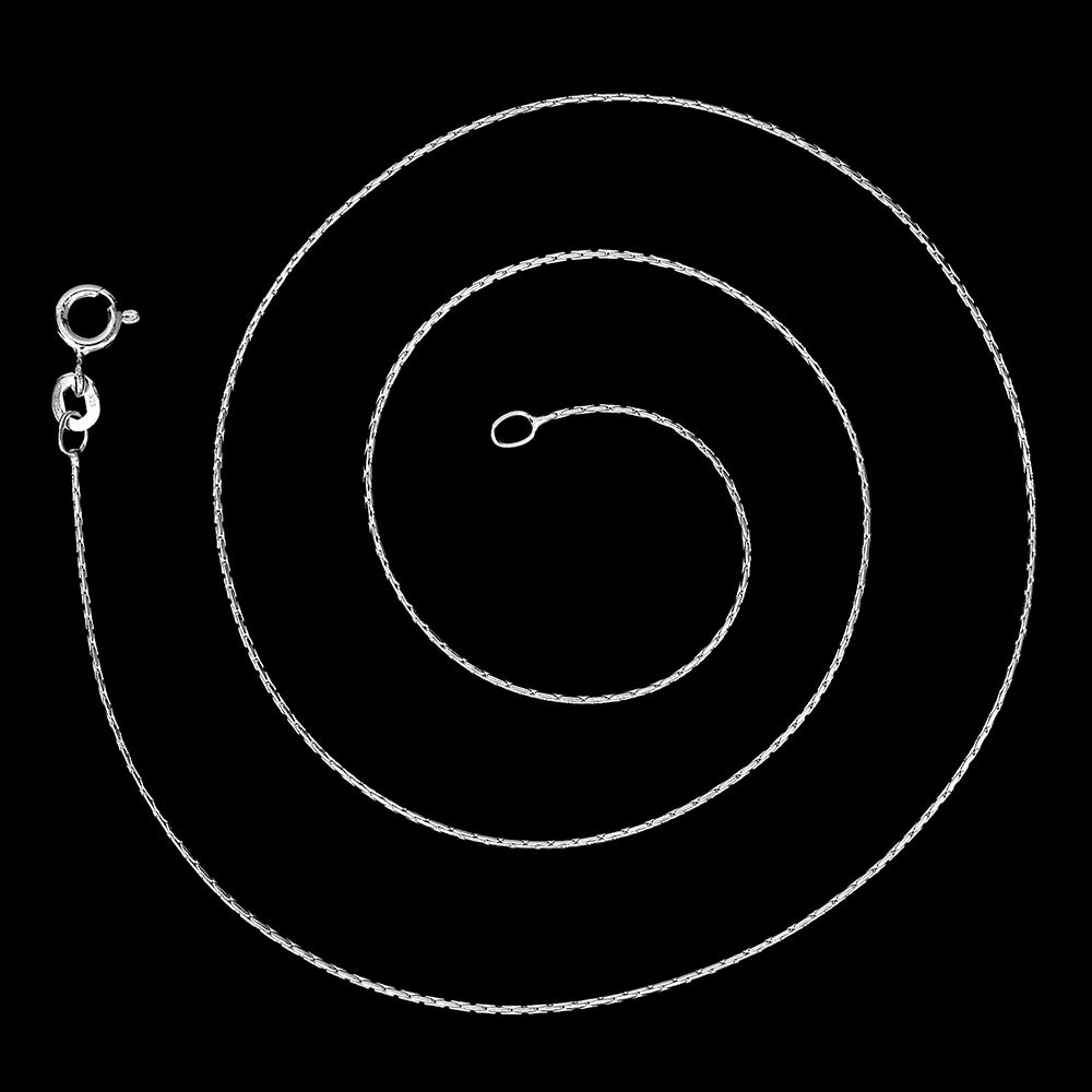 18" Sterling Silver Wheat Chain Necklace for Men & Women Smooth & Shiny DGC1020 C-1001