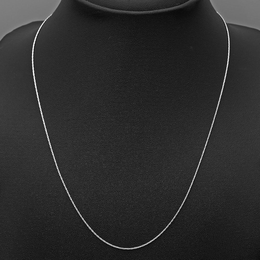 18" Sterling Silver Wheat Chain Necklace for Men & Women Smooth & Shiny DGC1020 C-1001