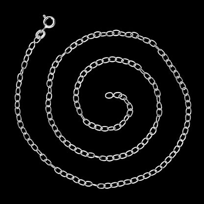 18" Sterling Silver Rolo Chain Necklace – Strong, Shiny Oval Link Design DGC1023 C-1001