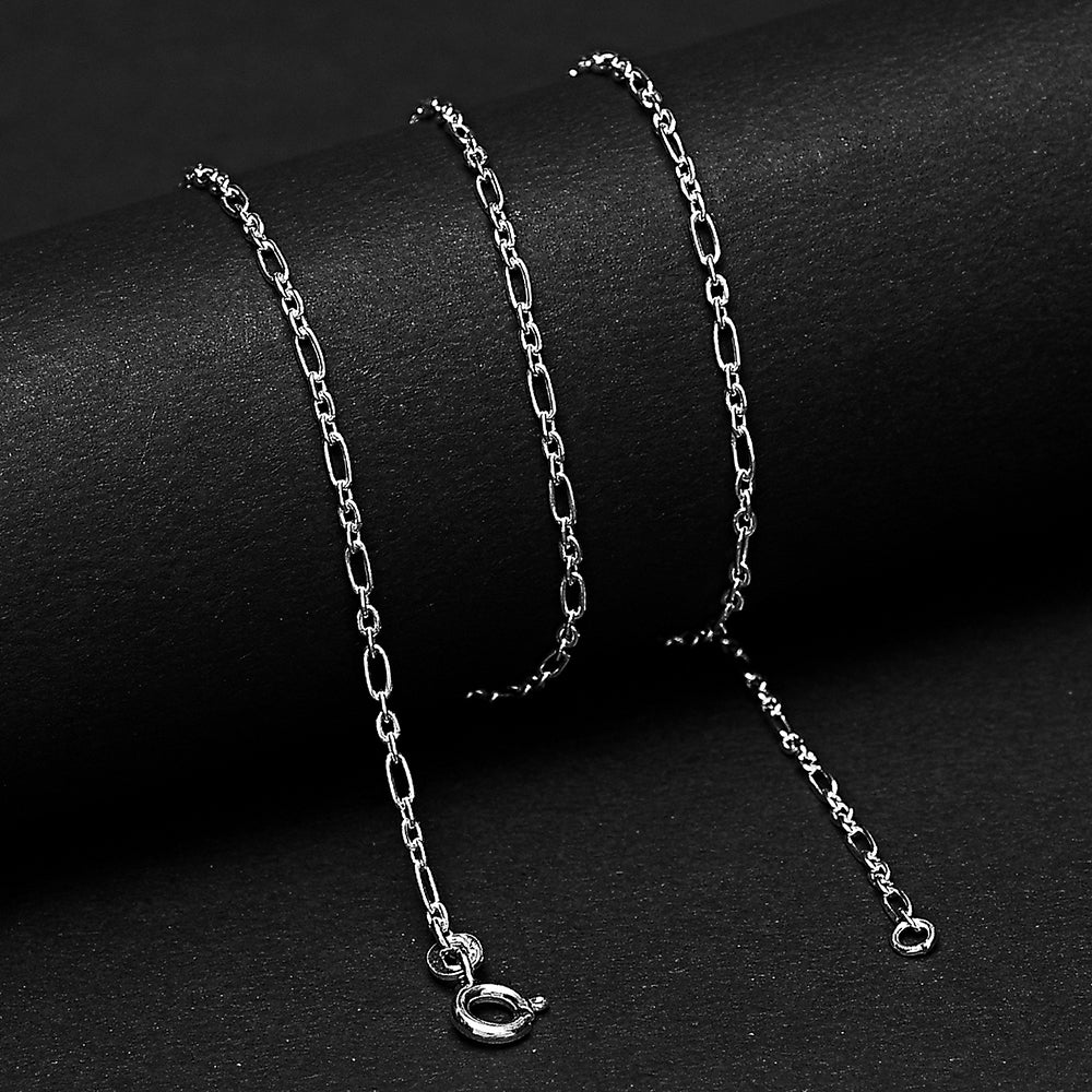 18" 925 Sterling Silver Cable Chain Necklace Strong, Classic Shiny Link DGC1025 C-1001