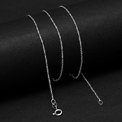 20" 925 Sterling Silver Box Chain Necklace Strong, Shiny & Everyday Wear DGC1027 C-1001