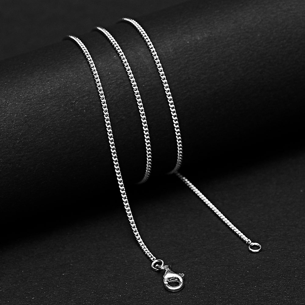 18" Sterling Silver Curb Chain Necklace Durable, Polished Lobster Clasp DGC1032 C-1001