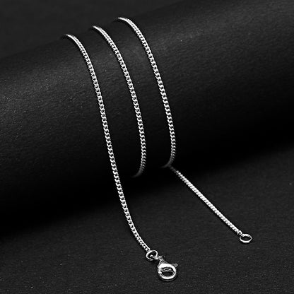 18" Sterling Silver Curb Chain Necklace Durable, Polished Lobster Clasp DGC1032 C-1001
