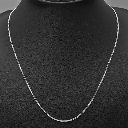 18" Sterling Silver Curb Chain Necklace Durable, Polished Lobster Clasp DGC1032 C-1001