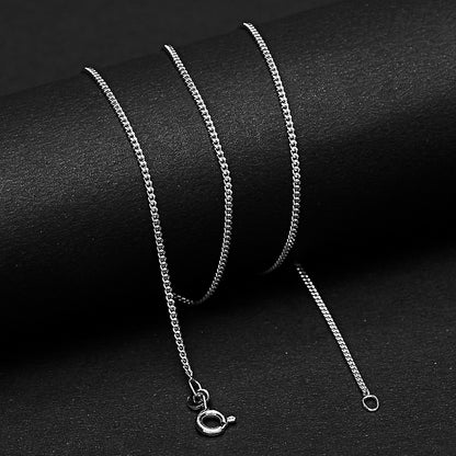 18" Unisex 925 Sterling Silver Curb Chain – Classic High-Shine Jewelry DGC1033 C-1001