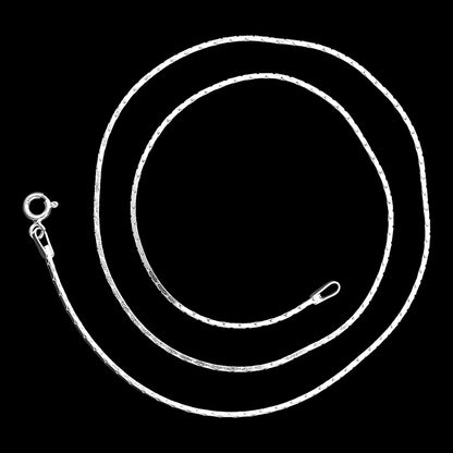 18" Unisex 925 Sterling Silver Herringbone Chain – Elegant Flat Jewelry DGC1036 C-1001