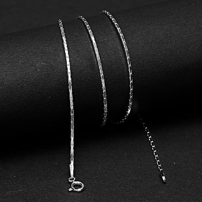 18" Unisex 925 Sterling Silver Herringbone Chain – Elegant Flat Jewelry DGC1036 C-1001