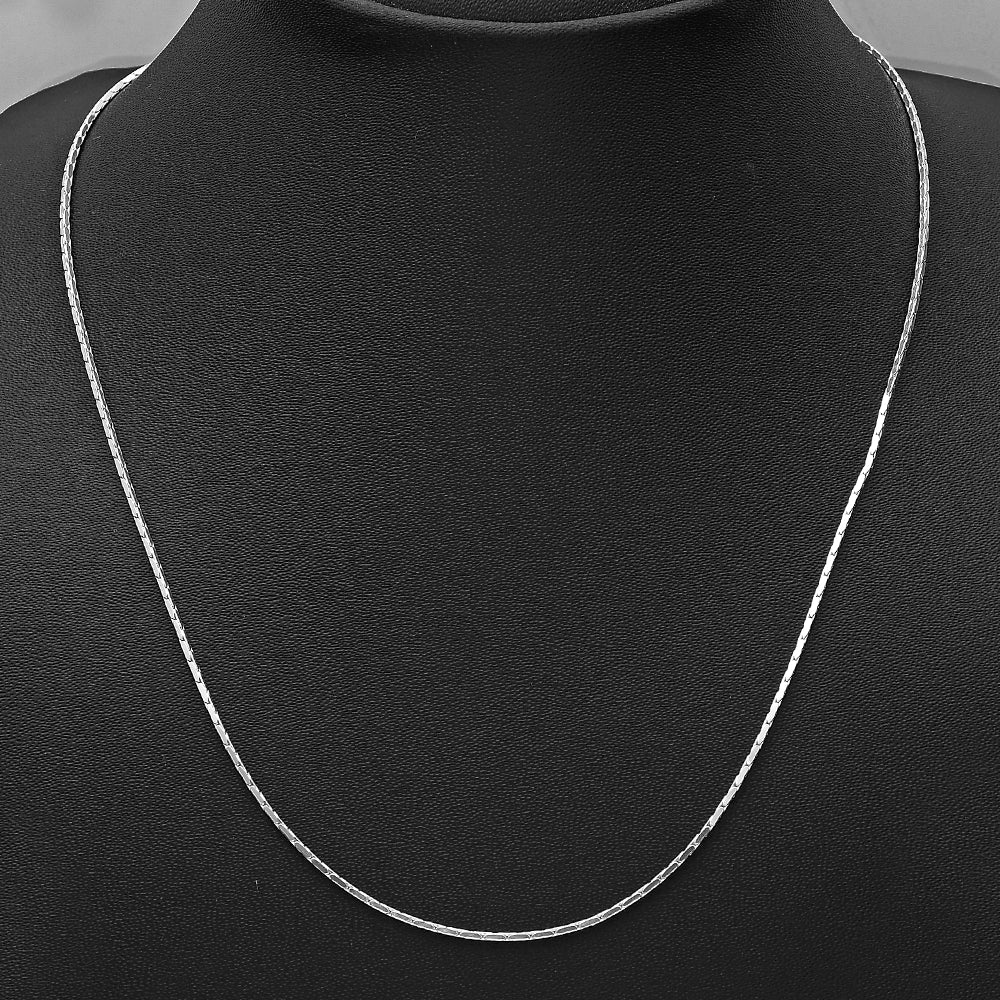 18" Unisex 925 Sterling Silver Herringbone Chain – Elegant Flat Jewelry DGC1036 C-1001
