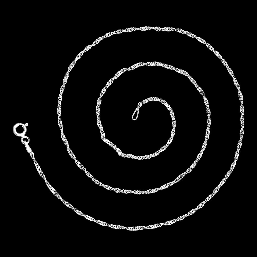 18" 925 Sterling Silver Diamond Cut Rope Chain – Strong, Polished Shine DGC1039 C-1001