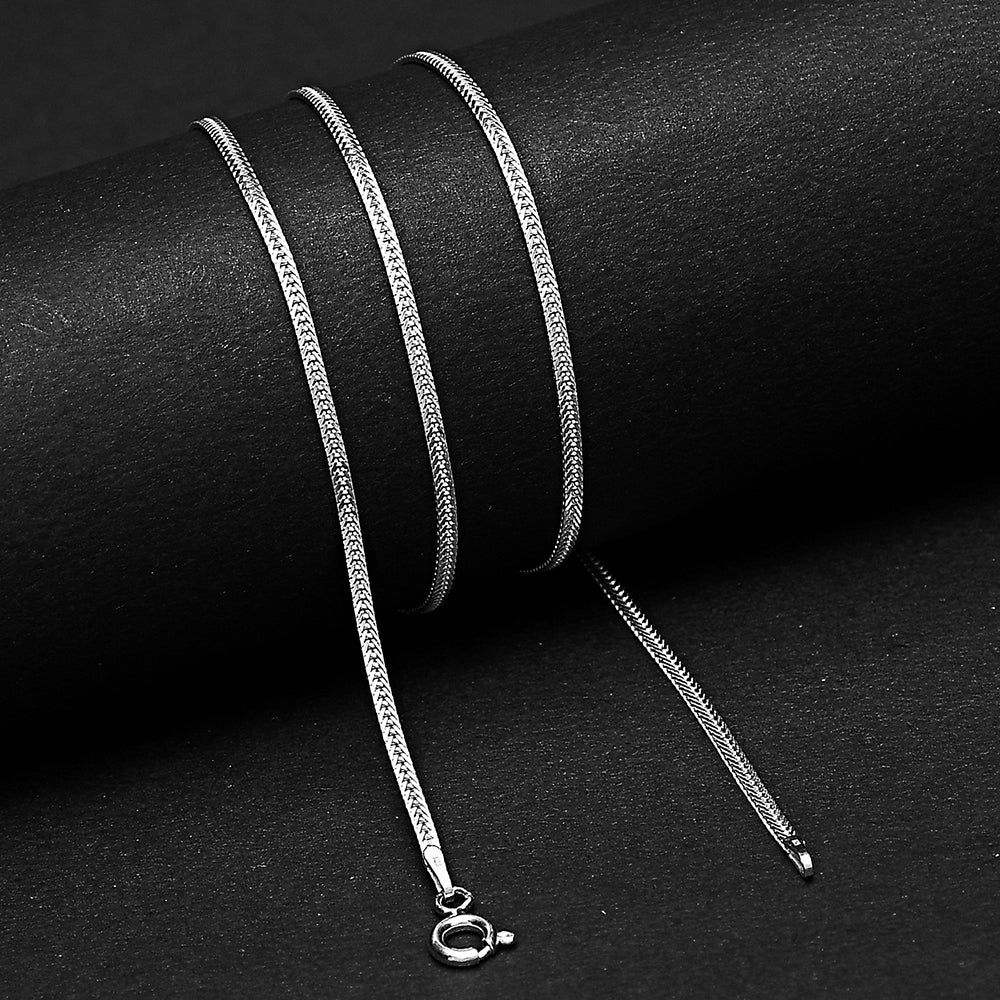18" 925 Sterling Silver Spiga Chain Necklace Durable, High Shine Finish DGC1041 C-1001