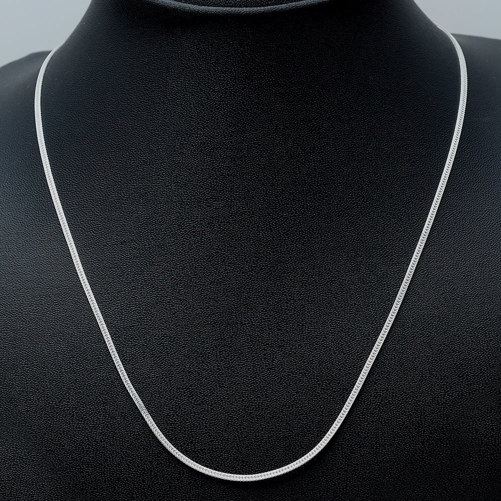18" 925 Sterling Silver Spiga Chain Necklace Durable, High Shine Finish DGC1041 C-1001