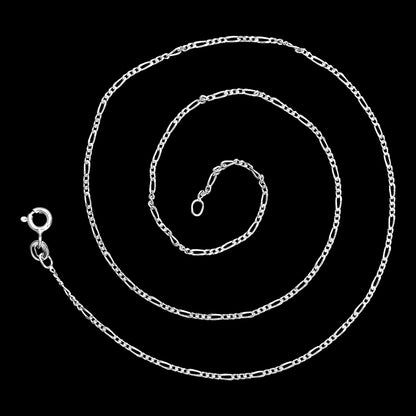 18" 925 Sterling Silver Figaro Chain Necklace – Durable, Polished Finish DGC1042 C-1001