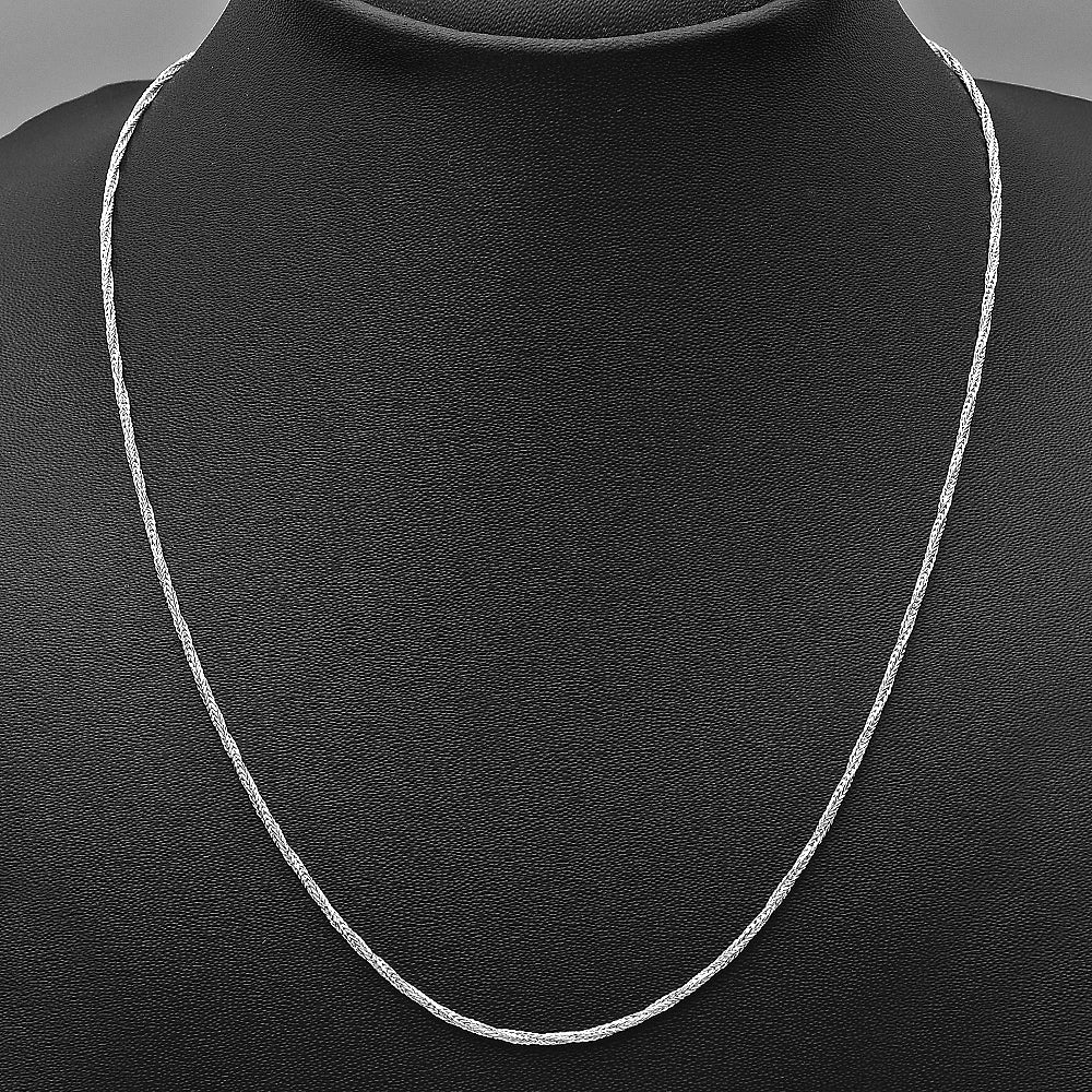 18" Real 925 Silver Wheat Chain – Sleek, High Shine Everyday Necklace DGC1043 C-1001