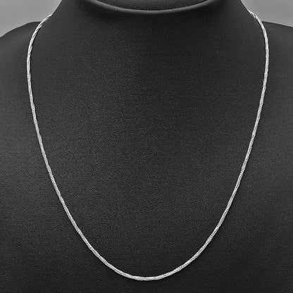 18" Real 925 Silver Wheat Chain – Sleek, High Shine Everyday Necklace DGC1043 C-1001