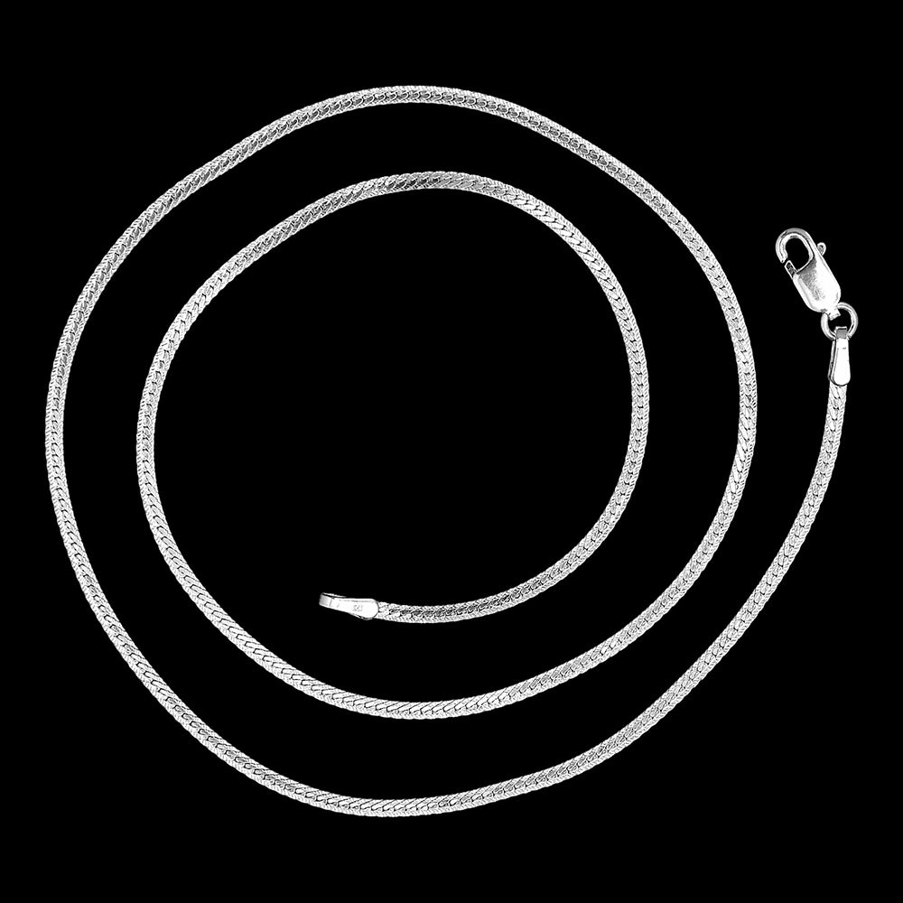 18" Real Sterling Silver Panther Link Chain – Sleek, High Shine Necklace DGC1044 C-1001