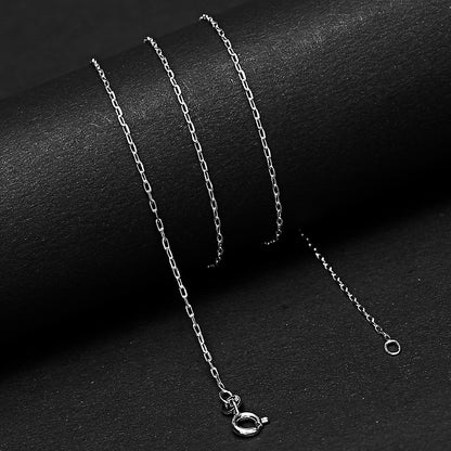 18" 925 Sterling Silver Paperclip Chain Necklace Modern, Shiny & Elegant DGC1045 C-1001