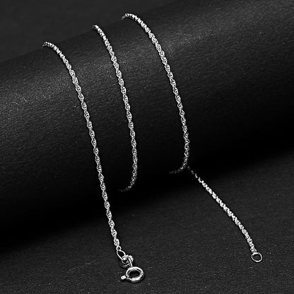 18" Unisex 925 Sterling Silver Rope Chain – Twisted, Shiny Link Design DGC1046 C-1001