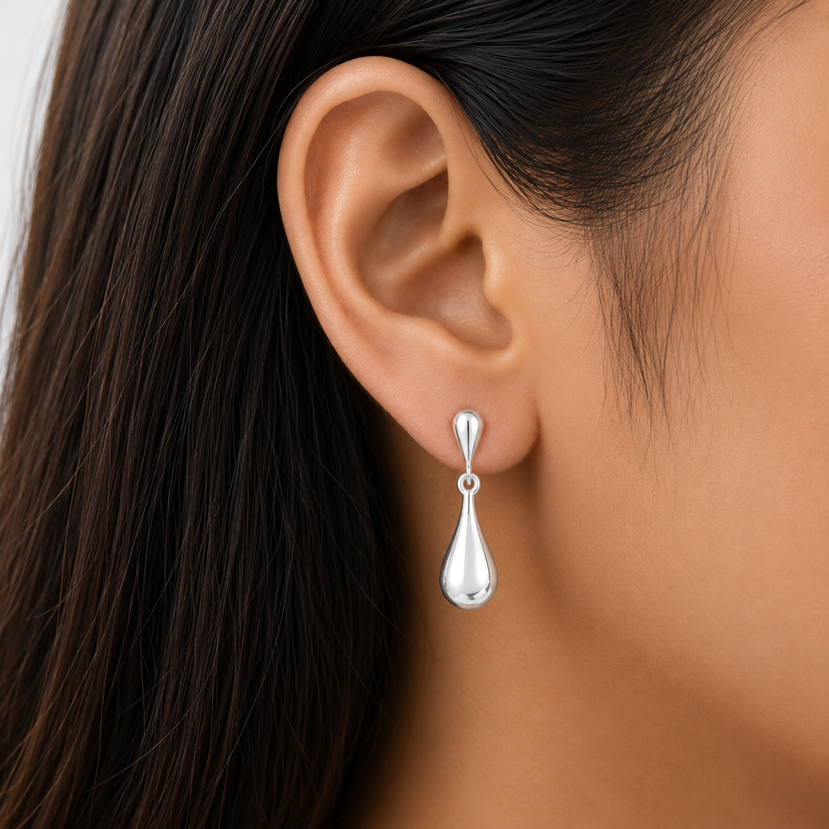 Elegant 925 Silver Teardrop Earrings Jewelry – Lightweight Dangle Design DGE1045
