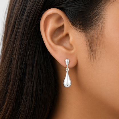 Elegant 925 Silver Teardrop Earrings Jewelry – Lightweight Dangle Design DGE1045