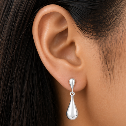 Elegant 925 Silver Teardrop Earrings Jewelry – Lightweight Dangle Design DGE1045