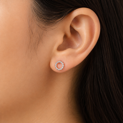 925 Sterling Silver Open Heart Clover Stud Earrings for Women & Girls DGE1047