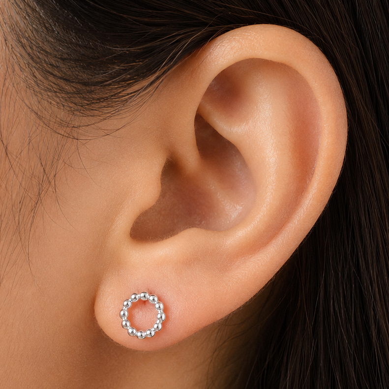 925 Sterling Silver Open Heart Clover Stud Earrings for Women & Girls DGE1047