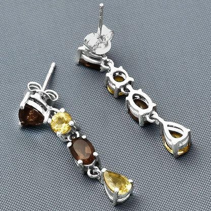 925 Sterling Silver Multi Colorful Gemstone Drop Earrings for Women DGE1059 E-1061