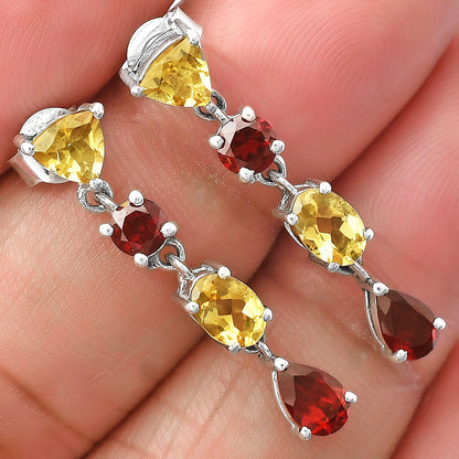 925 Sterling Silver Multi Colorful Gemstone Drop Earrings for Women DGE1059 E-1061