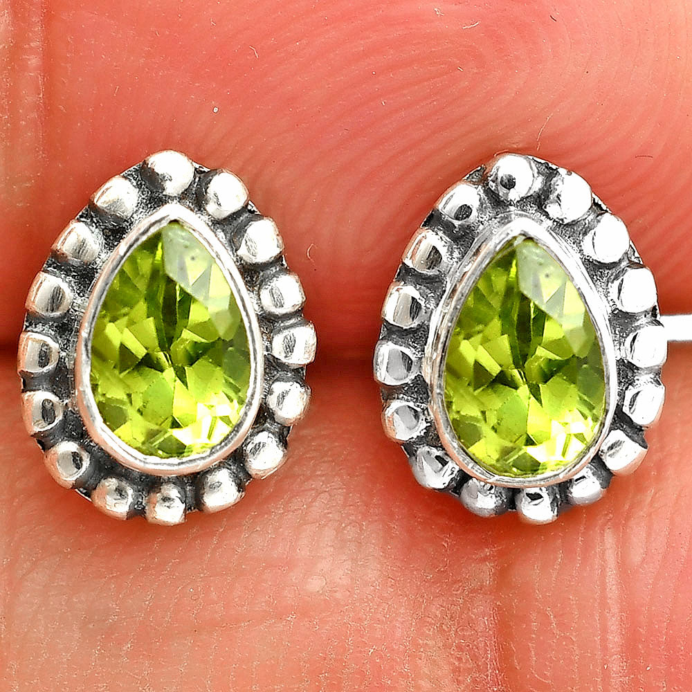 925 Sterling Silver Teardrop Gemstone Stud Earrings Jewelry for Women DGE1064 E-1121