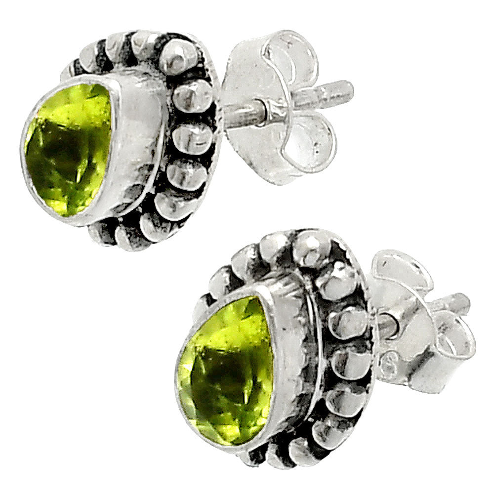 925 Sterling Silver Teardrop Gemstone Stud Earrings Jewelry for Women DGE1064 E-1121