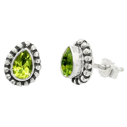 925 Sterling Silver Teardrop Gemstone Stud Earrings Jewelry for Women DGE1064 E-1121