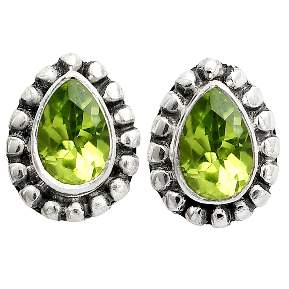 925 Sterling Silver Teardrop Gemstone Stud Earrings Jewelry for Women DGE1064 E-1121