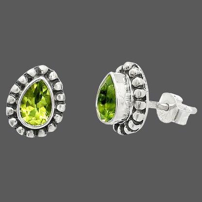 925 Sterling Silver Teardrop Gemstone Stud Earrings Jewelry for Women DGE1064 E-1121