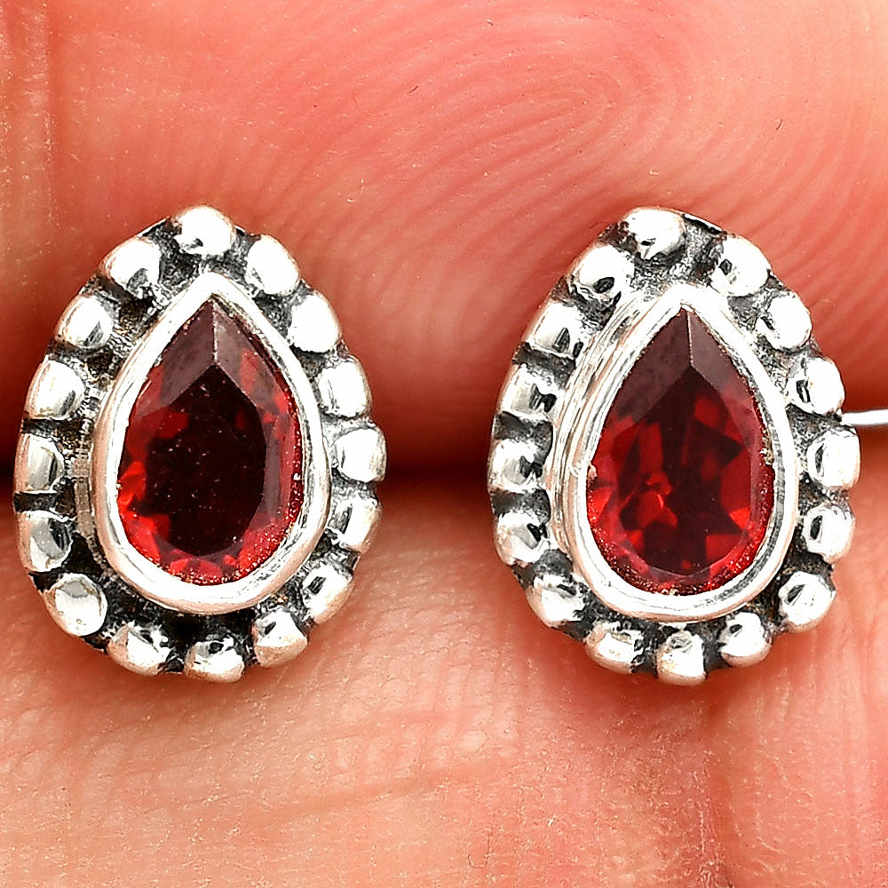 925 Sterling Silver Teardrop Gemstone Stud Earrings Jewelry for Women DGE1064 E-1121