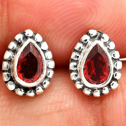 925 Sterling Silver Teardrop Gemstone Stud Earrings Jewelry for Women DGE1064 E-1121